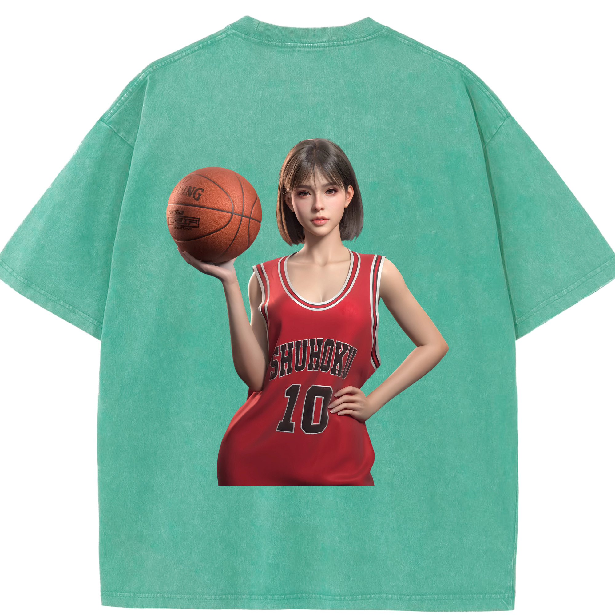 SLAM DUNK／スラムダンク 綿100% ヴィンテージ風 半袖Tシャツ（背面プリント）